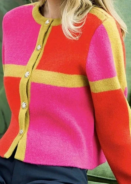 Thml - Love Letters Button Colorblock Cardigan