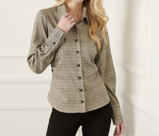 Karen Kane - Sequin Side Pleat Shirt