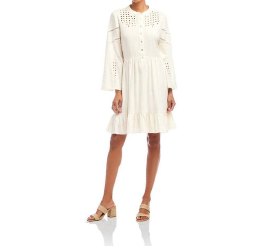 Karen Kane - Flare Sleeve Embroidered Tiered Dress