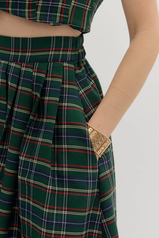 Entro - Plaid Patterned Woven Skirt