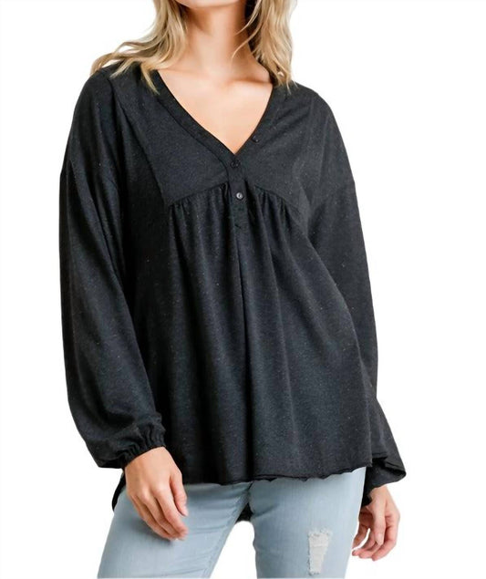 Umgee - Puff Sleeve Babydoll Top