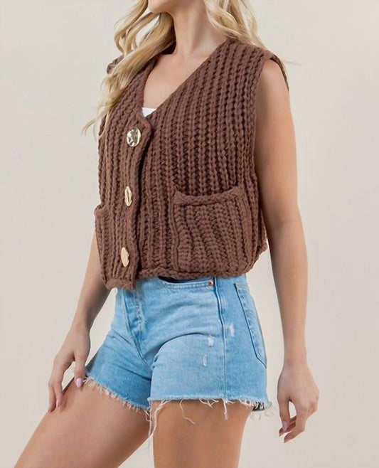 Sundayup - Button Knit Sweater Vest