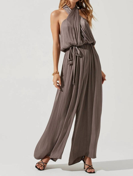 Astr - Cheryl Halter Wide Leg Jumpsuit