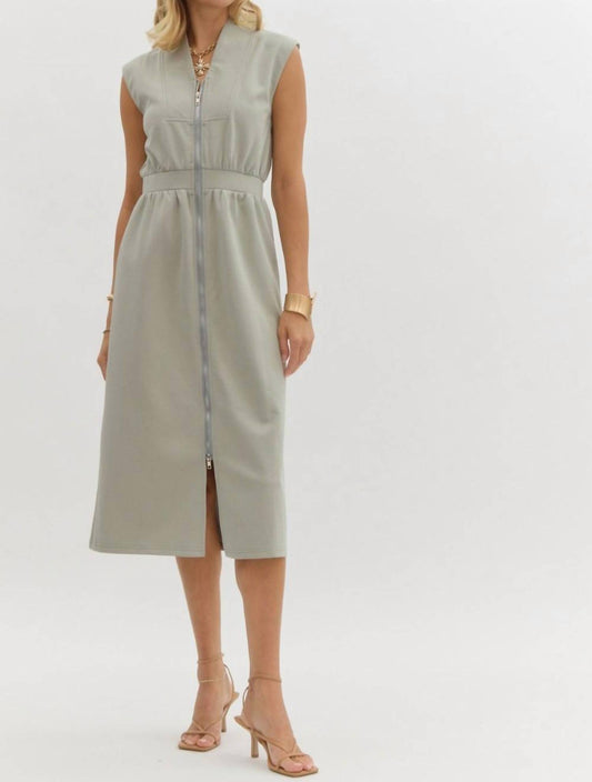 Entro - Monica Zip Up Midi Dress