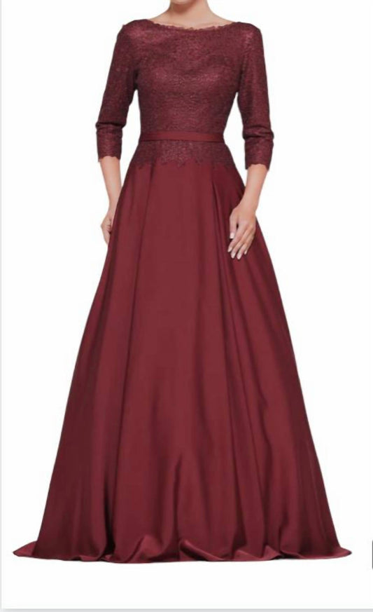 Long Sleeves Chiffon Gown