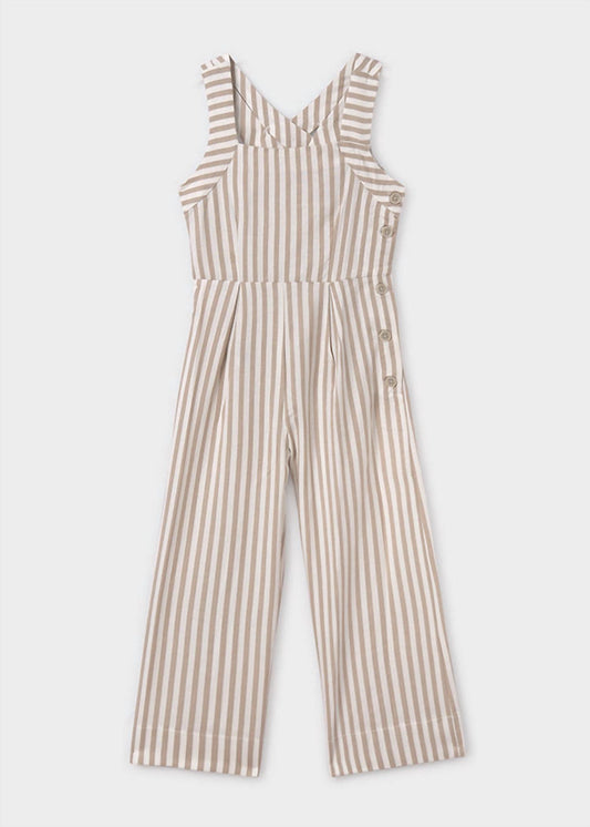 Mayoral - Girls Stripe Viscose Blend Jumpsuit