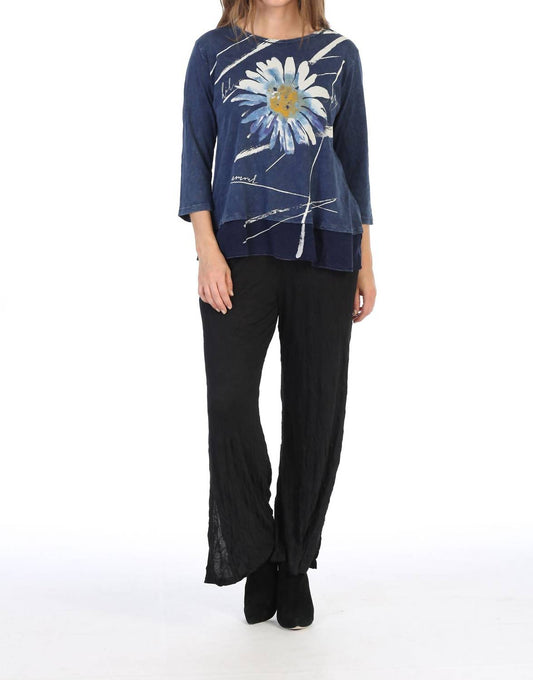 Jess & Jane - Chit Chat Mineral Washed Cotton Georgette Contrast Tunic Top