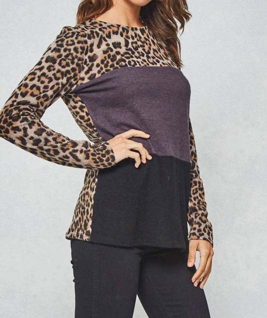 Promesa - Color Block Leopard Tunic