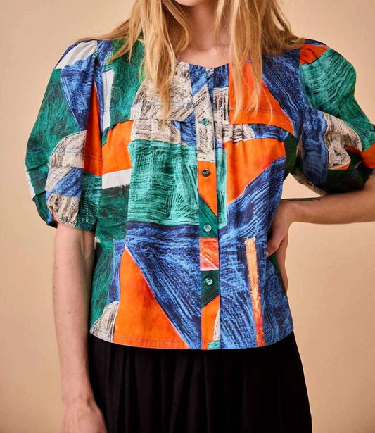 Hunter Bell - Leanna Short Bubble Sleeves Blouse