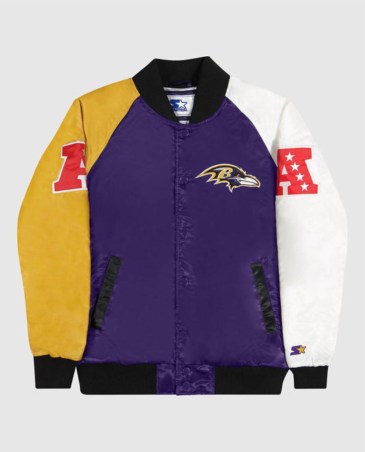 Starter - Men's Baltimore Ravens Varsity Satin Full-snap Jacket