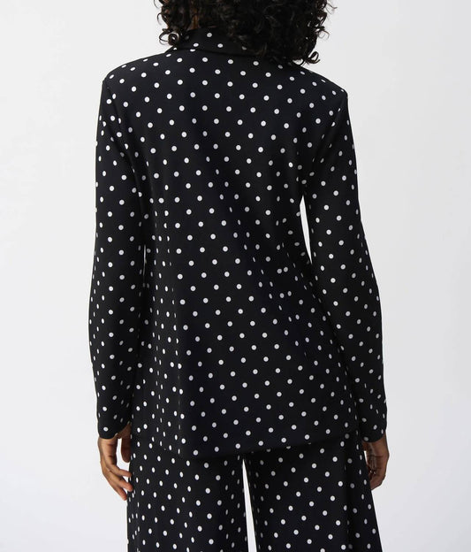 Joseph Ribkoff - Silky Knit Dot Print Boxy Blazer