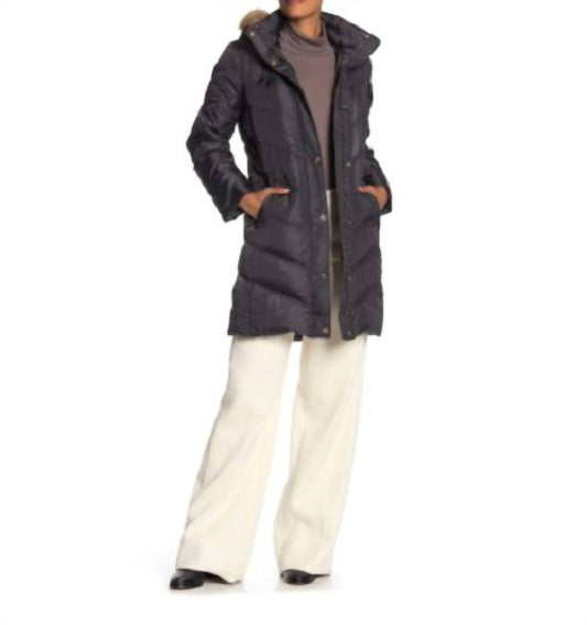 Michael Kors - Missy 3/4 Down Faux Fur Hooded Quilted Jacket