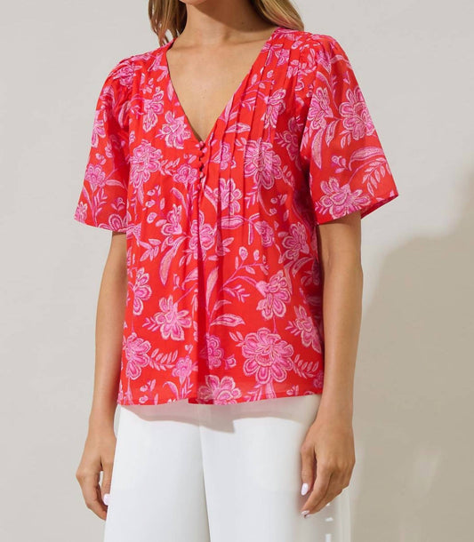 Sugarlips - Aria Floral V Neck Top
