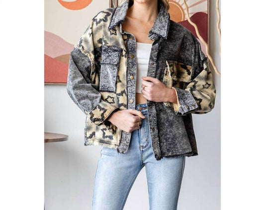 Oli & Hali - Washed Star Print Corduroy Mix Jacket