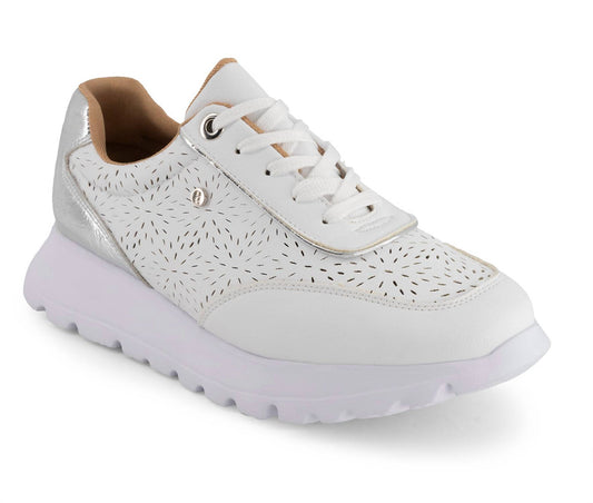 Andrea - Women's Casual Sneakers With Laser Cut Pattern