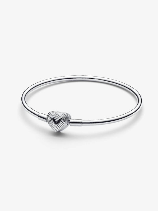 Pandora - Radiating Heart Clasp Bangle Sterling silver