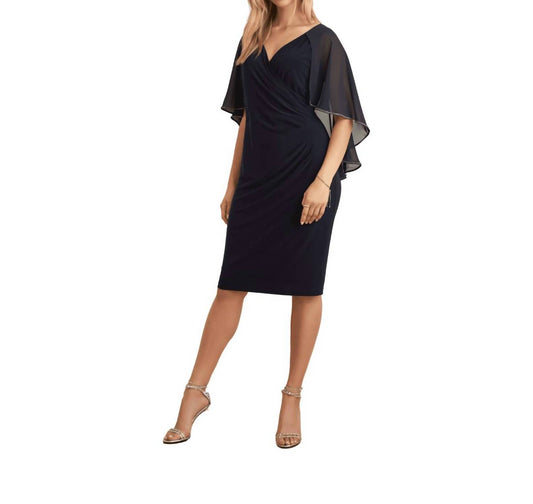 Joseph Ribkoff - Diamante Trim Cape Dress
