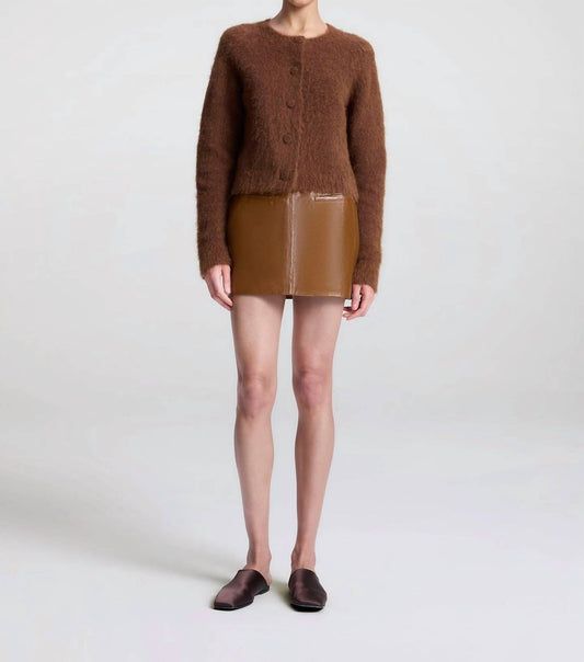 A.L.C. - Cowan Glossy Leather Mini Skirt