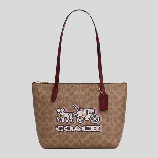 Coach - Fiona Zip Signature Canvas Tote Bag