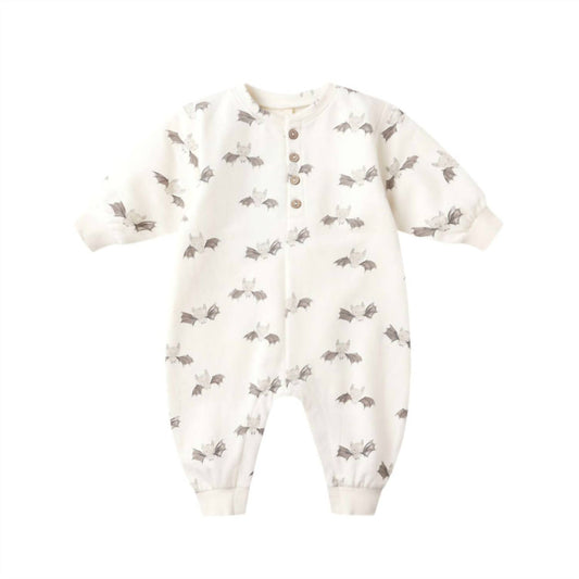Quincy Mae - Baby's Relaxed Fleece Bats Jumpsuit