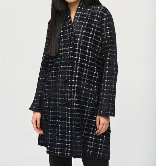 Joseph Ribkoff - Bohemian Windowpane Blend Coat