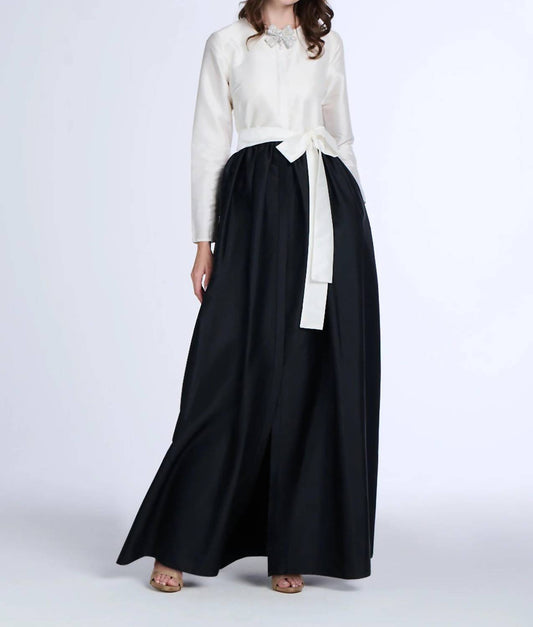 Emily Shalant - Taffeta Princess Long Sleeve Gown