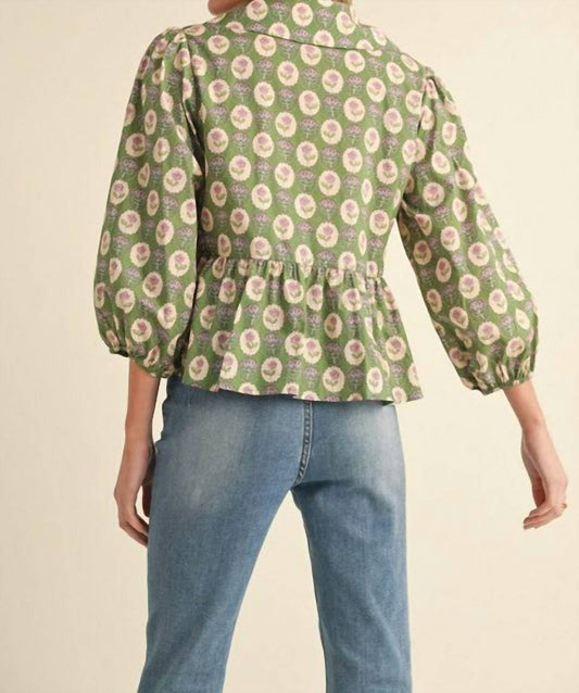 Jodifl - Flower Print Peplum Top