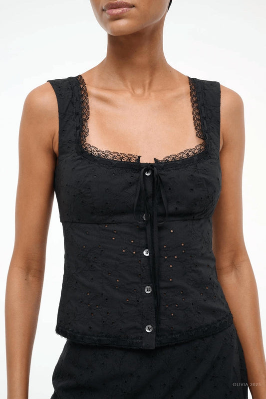 Staud - Lou Eyelet Top