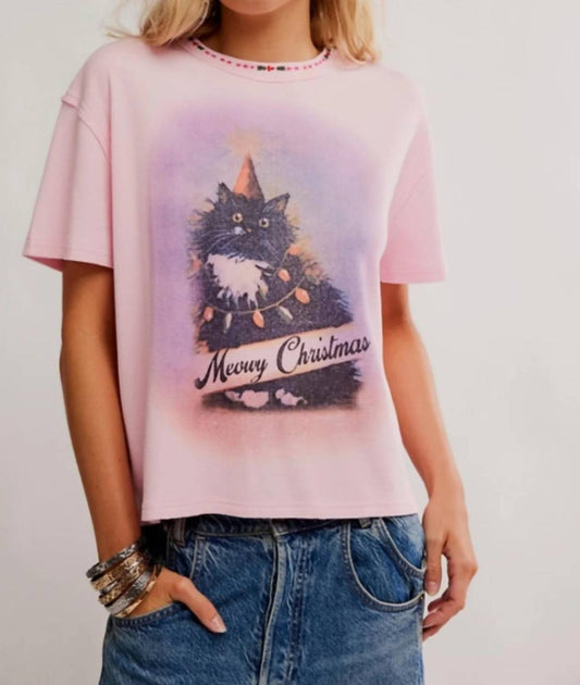 Free People - Merry Meowy Short Sleeve Tee