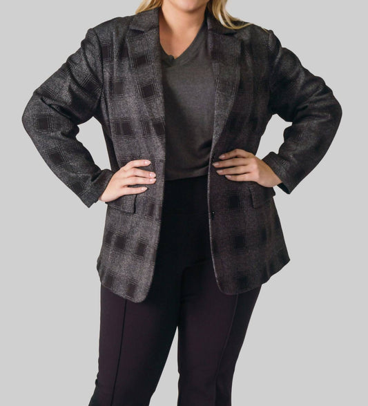 Capsule 121 - Buffalo Plaid Long Sleeve Jacket - Plus