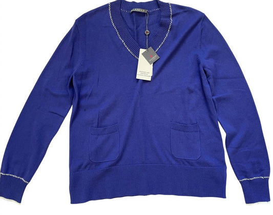 Alashan Cashmere - Women's Whip Stitch Long Sleeve V Neck Sweater