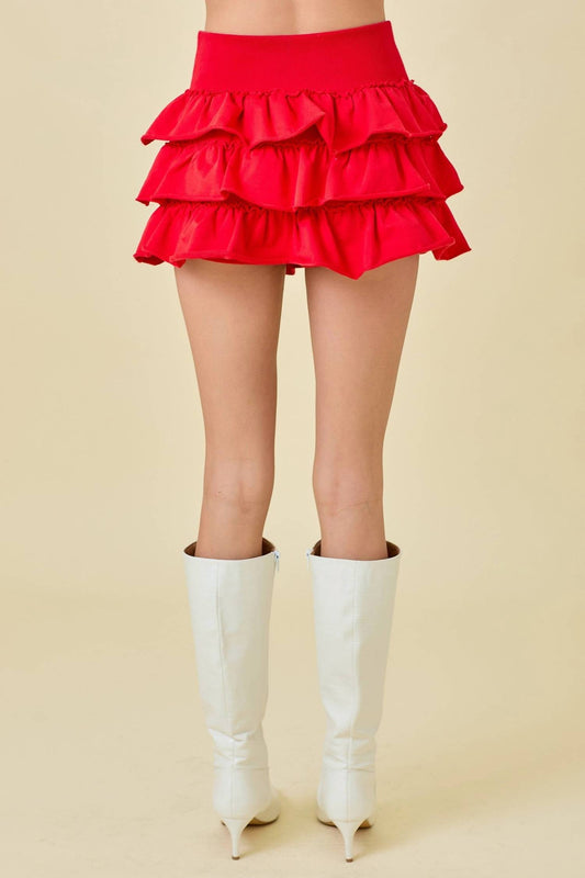 Day + Moon - Multi Tiered Knit Mini Skort