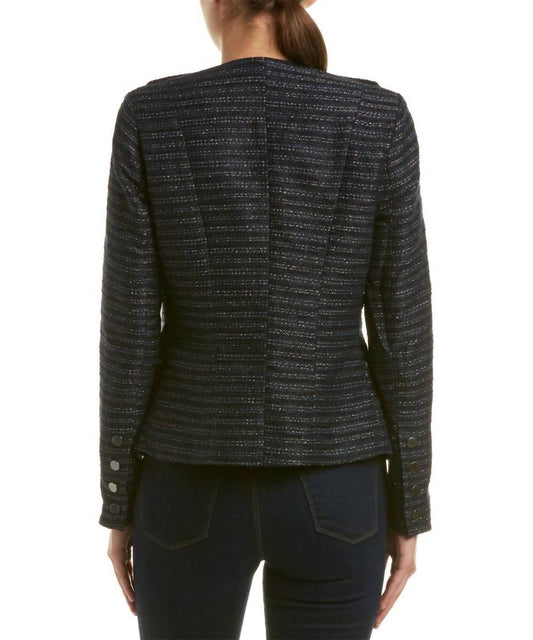 Tart Collections - Amber Metallic Boucle Tweed Moto Jacket