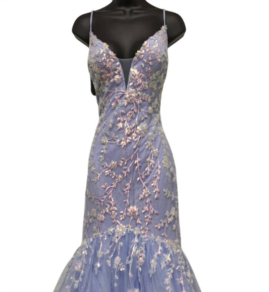 Ellie Wilde - Women's Floral Sequin Fit And Flare Prom Dress