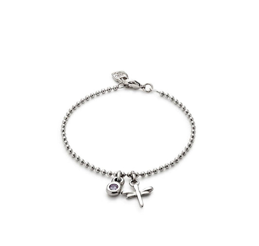 Unode50 - Dragonfly Purple Crystal Chain Bracelet