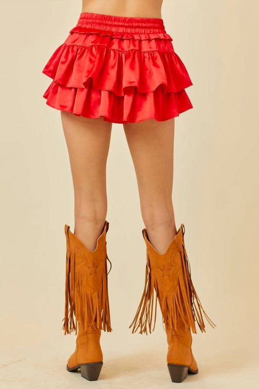 Day + Moon - Tiered Ruffle Satin Skirt