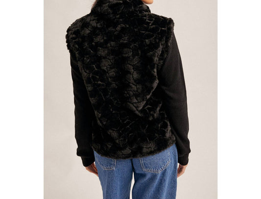 Hem & Thread - Knit Sleeve Fur Jacket