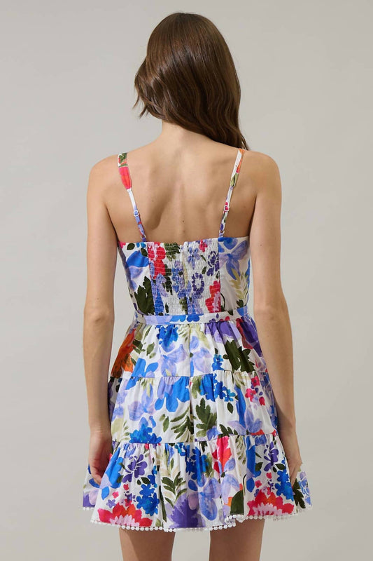 Sugarlips - Amania Floral Nayra Tiered Poplin Mini Dress