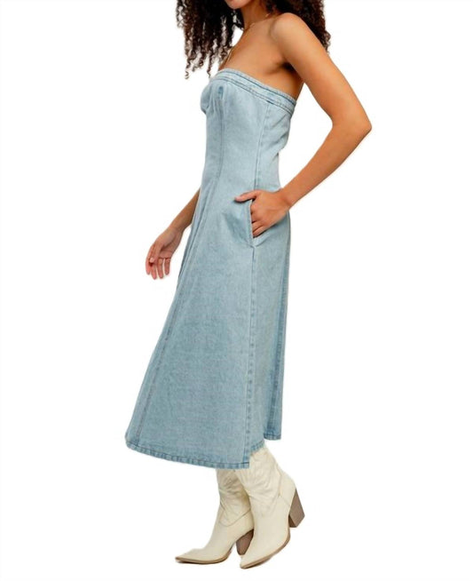 Le Lis - Hadley Strapless Denim Midi Dress