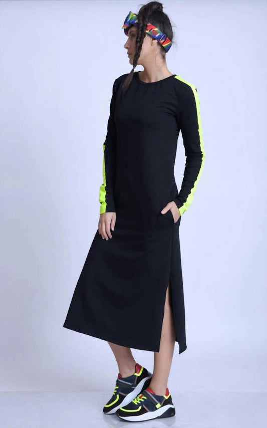 Metamorfosi - Long Sleeve Casual Dress With Neon Details