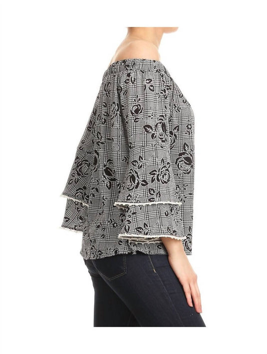 Ariella - Ruffle Sleeve With Pearls Top