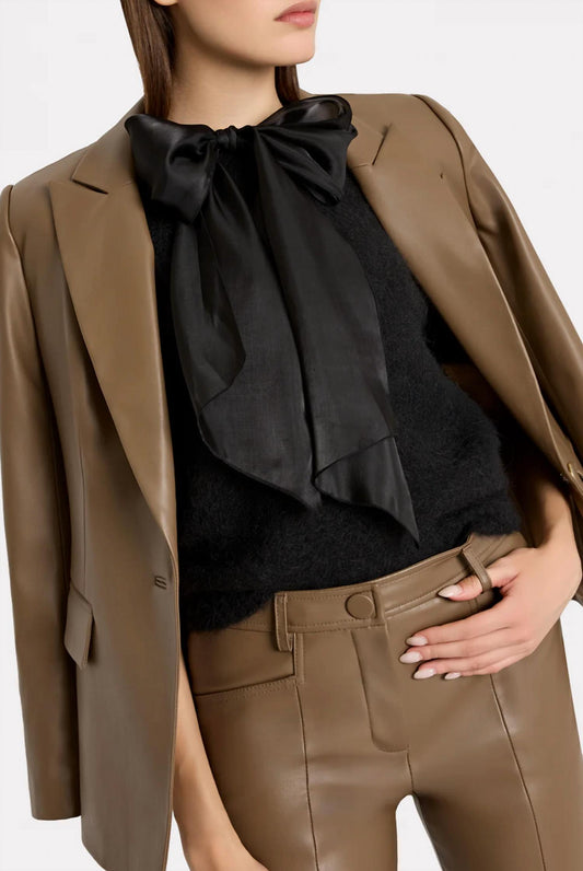 Milly - Bow Fuzzy Short Sleeve Sweater