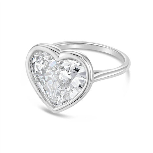 Diana M Jewels - 15.00 Ct Lab-grown Diamond Heart-shaped Bezel Solitaire Ring