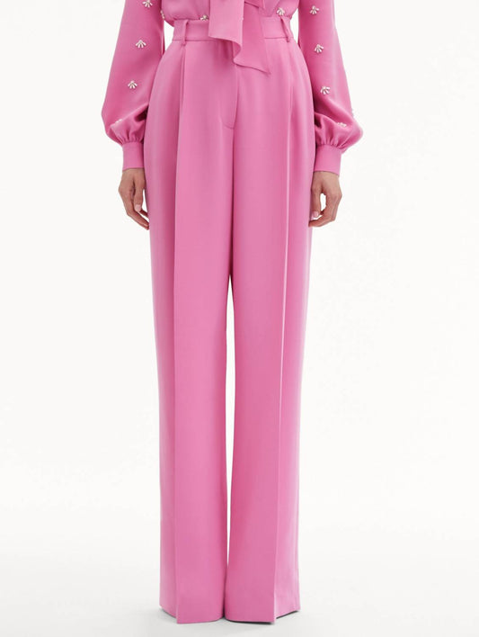 Oscar De La Renta - Wide Leg Silk Georgette Pants