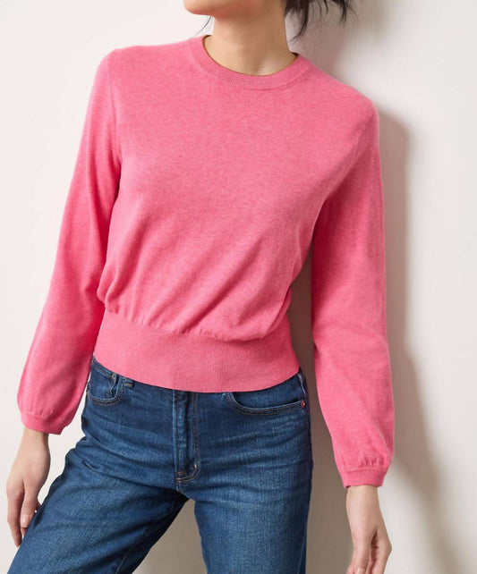Lilla P - Pleated Sleeve Crewneck Sweater