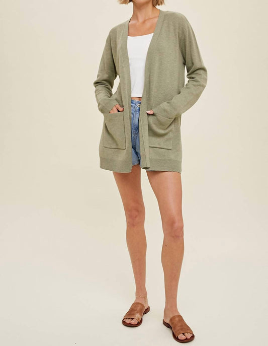 Wishlist - Knit Open Front Cardigan with Pockets