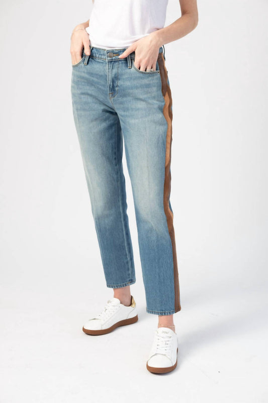 Frame - Le High Straight Leather Tux Jeans