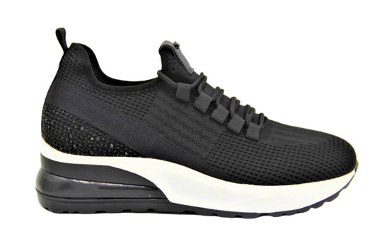 Renato Garini - Women's Stone Heel Sneakers With Stretch Laces