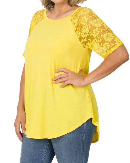 Zenana - Lace Sleeve Top