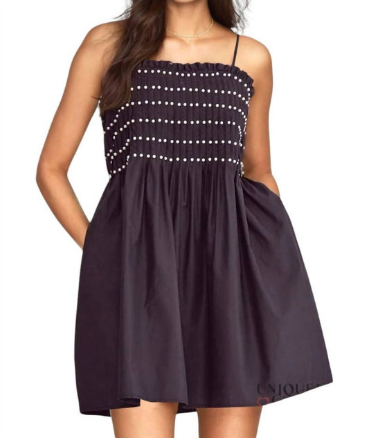 Entro - Presley Pearl Trim Sleeveless Mini Dress